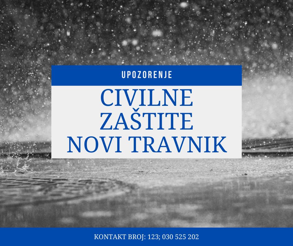 Upozorenje Civilne zaštite: Slijede obilne padaline 