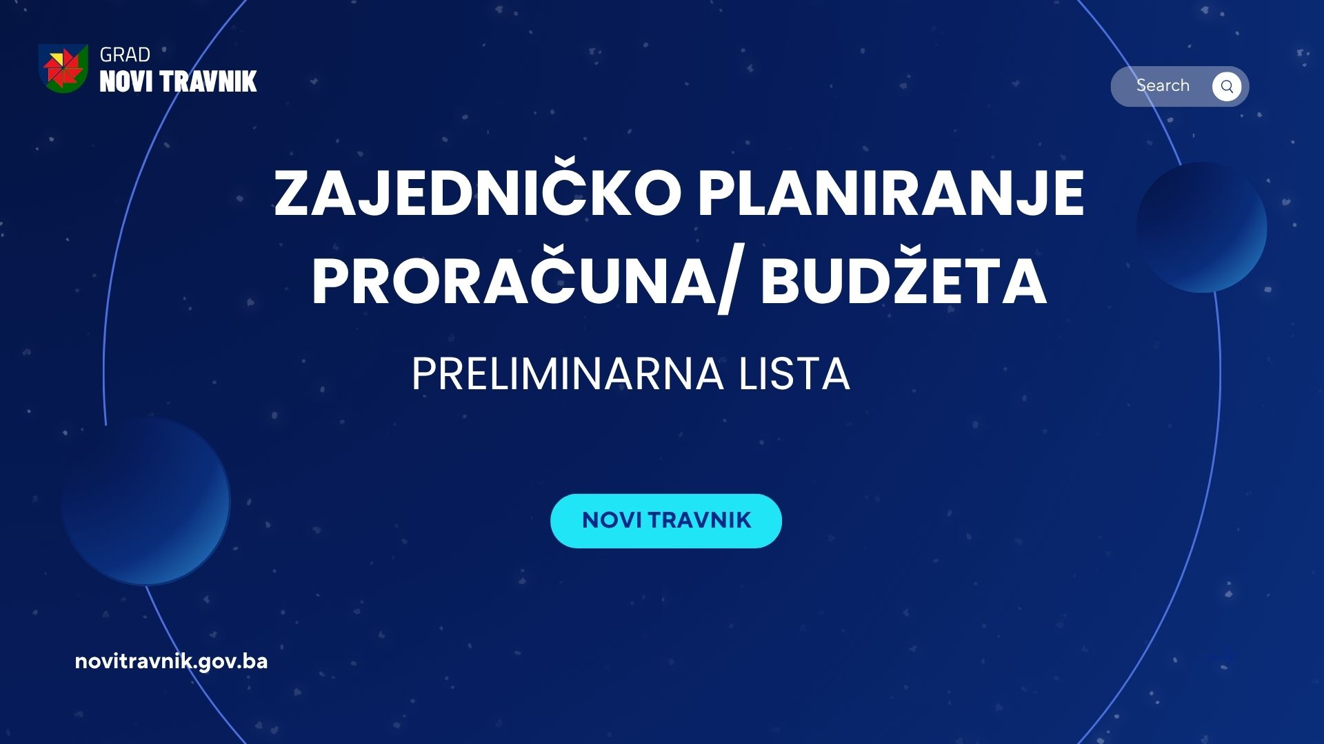 Zajedničko planiranje proračuna/budžeta: Preliminarna lista projekata